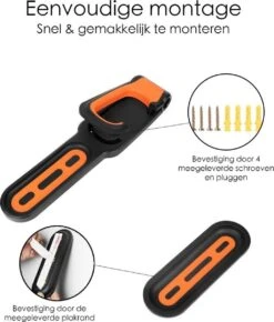 Fiets Ophangbeugel - Zwart / Oranje - Cycling WallMount - Muurhouder Fiets - Muurbeugel Wandhouder Wandbeugel - Muurbevestiging Ophangsysteem - Muur Houder Fietsbeugel Fietshaak -Fietsaccessoires Winkel 1023x1200 2