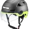 Vito E-Light Mat Zwart Geel Met Vizier L/XL 58-61 Cm | Speed Pedelec Helm | NTA 8776 Goedgekeurd | Snorfiets Helm Snorscooter | Geschikt Voor Helmplicht Blauw Kenteken