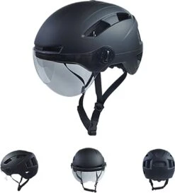 Lightyourbike ROADSTER ® Speed Pedelec Helm Met Vizier & Verlichting - NTA 8776 - Helm Snorscooter - Helm Speed Pedelec - Zwart -Fietsaccessoires Winkel 1085x1200