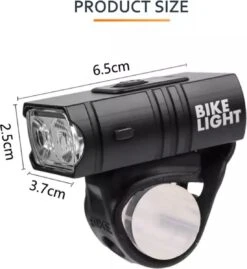 Fietslamp LED, Fietslicht, Fietsverlichting, Racefiets, Voorlicht, Oplaadbaar, Micro USB, Verstelbaar, Zwart -Fietsaccessoires Winkel 1101x1200