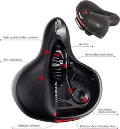IBright Gel Fietszadel Met LED Oplaadbare Achterlicht - USB Oplaadbaar - Fietsverlichting Met 6 Functie's - Dames / Heren - Waterdicht - Gratis Zadelstrop - USB Oplaadkabel - Zwart 21 IBright Gel Fietszadel Met LED Oplaadbare Achterlicht - USB Oplaadbaar - Fietsverlichting Met 6 Functie's - Dames / Heren - Waterdicht - Gratis Zadelstrop - USB Oplaadkabel - Zwart -Fietsaccessoires Winkel 1120x1200 2
