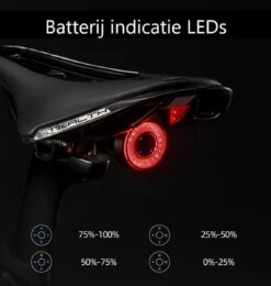Rockbros Fietsachterlicht - Fietslamp - Fietsverlichting - Remlicht - Smart - USB - Multifunctioneel - Fietsremlicht - LED - Indicator -Fietsaccessoires Winkel 1139x1200 5