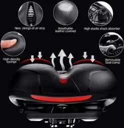 IBright Gel Fietszadel Met LED Oplaadbare Achterlicht - USB Oplaadbaar - Fietsverlichting Met 6 Functie's - Dames / Heren - Waterdicht - Gratis Zadelstrop - USB Oplaadkabel - Zwart 27 IBright Gel Fietszadel Met LED Oplaadbare Achterlicht - USB Oplaadbaar - Fietsverlichting Met 6 Functie's - Dames / Heren - Waterdicht - Gratis Zadelstrop - USB Oplaadkabel - Zwart -Fietsaccessoires Winkel 1156x1200 4