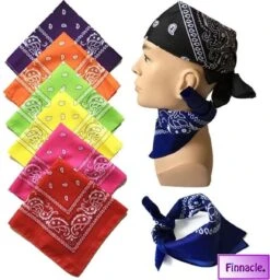 Finnacle - Hip Hop Bandana 100% Katoen Bandana Rood Vierkante Sjaal 50cm * 50cm Hoofdband Boerenzakdoek Voor Vrouwen/Mannen/Jongens/Meisjes -Fietsaccessoires Winkel 1157x1200