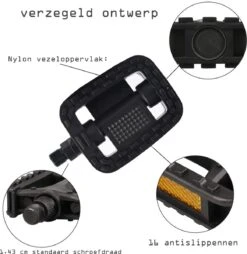 Fietspedalen - Anti Slip - Trappers Voor Fiets Met Reflector - 1.4 Mm Schroefdraad Zwart -Fietsaccessoires Winkel 1165x1200 2