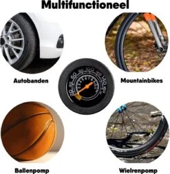 Matzwarte Fietspomp Met Drukmeter én Extra Ventielen - Multifunctioneel Mondstuk – Schrader En Presta – Aluminium Lichtgewicht Vloerpomp – Ballenpomp/ Scooterpomp/ Autobandenpomp -Fietsaccessoires Winkel 1172x1200 3