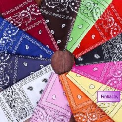 Finnacle - Hip Hop Bandana 100% Katoen Bandana Rood Vierkante Sjaal 50cm * 50cm Hoofdband Boerenzakdoek Voor Vrouwen/Mannen/Jongens/Meisjes -Fietsaccessoires Winkel 1195x1200