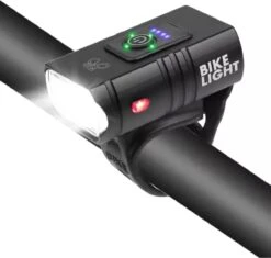 Fietslamp LED, Fietslicht, Fietsverlichting, Racefiets, Voorlicht, Oplaadbaar, Micro USB, Verstelbaar, Zwart