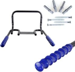 Merkloos Decopatent® Fiets Ophangsysteem Voor 2 Fietsen - Fietsenrek - Legplank Voor Helm - Fietshaak - Muurbeugel Fiets - Wandmontage -Fietsaccessoires Winkel 1200x1156 2