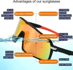 DOWO® - Fietsbrillen - Sportbrillen - Professionele Fietsbril - Lichtgewicht Racefiets -Fietsaccessoires Winkel 1200x1163