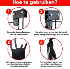 Century Goods Fietslift - Fietstakel - Fiets Ophangsysteem - Met Valbeveiliging | 60 Kg Draagkracht -Fietsaccessoires Winkel 1200x1178 1