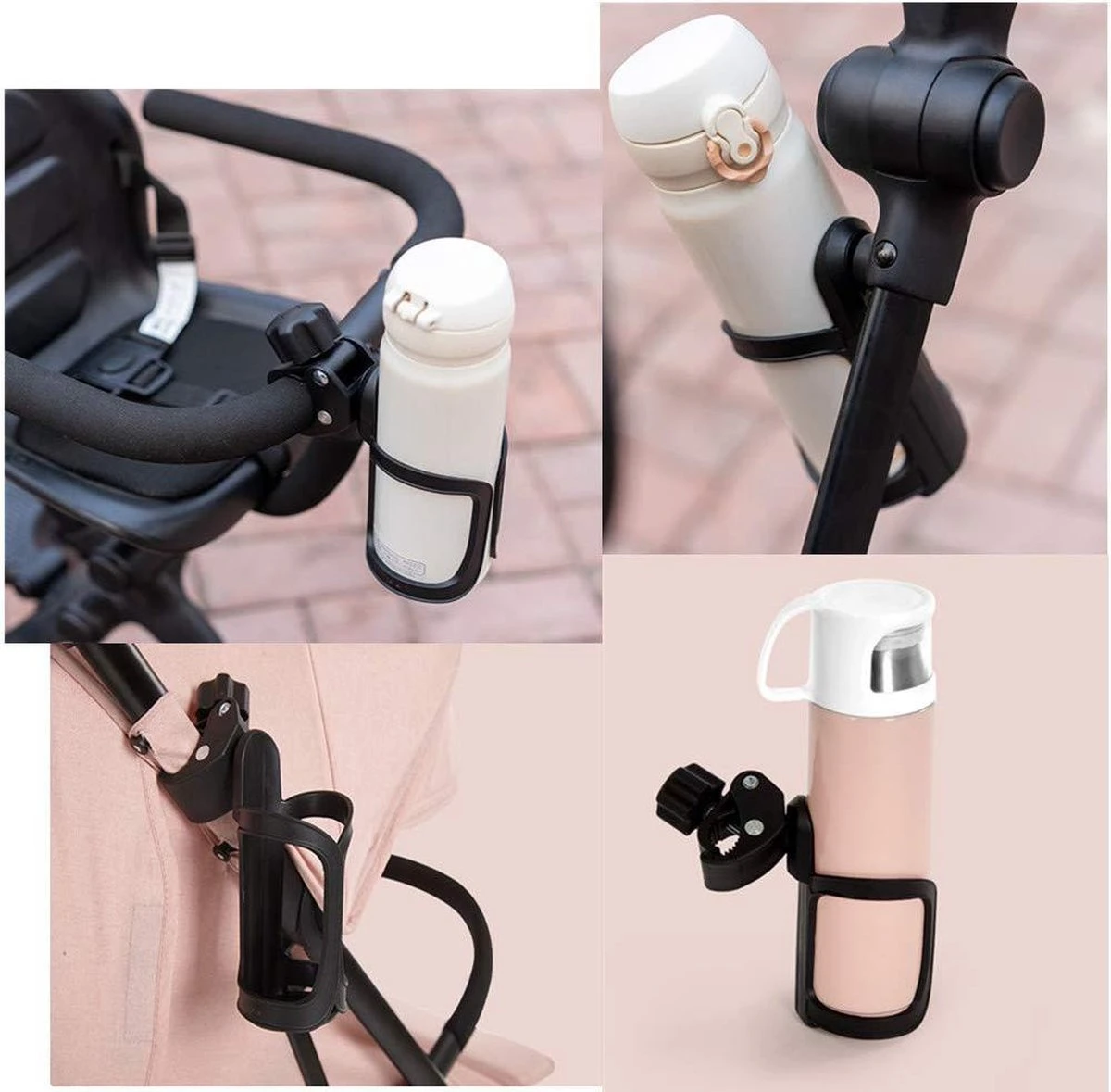 Universele Bekerhouder – Drinkfleshouder Kinderwagen Buggy En Fiets – Bidonhouder Ook Geschikt Voor Joolz – Zwart 7 Universele Bekerhouder – Drinkfleshouder Kinderwagen Buggy En Fiets – Bidonhouder Ook Geschikt Voor Joolz – Zwart - Afbeelding 5