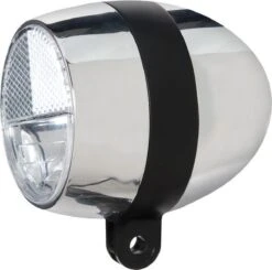 Cortina Amsterdam Koplamp Fiets - Batterij - Chroom/Black/Zwart
