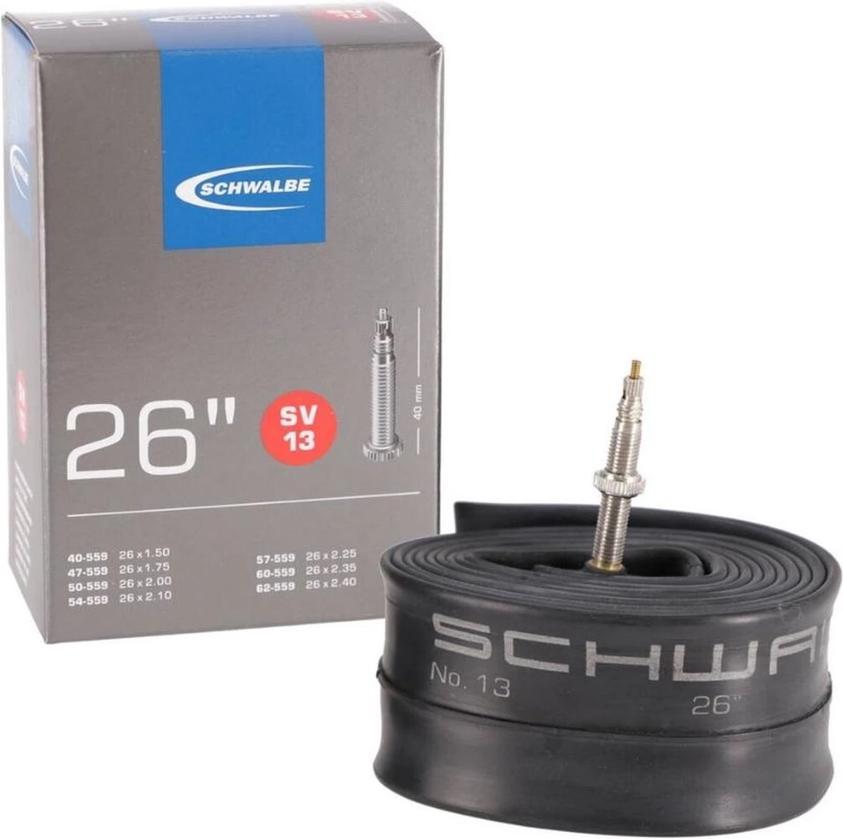 Schwalbe Binnenband - SV13 - 26 Inch X 1.50 - 2.40 - Frans Ventiel - 40mm 9 Schwalbe Binnenband - SV13 - 26 Inch X 1.50 - 2.40 - Frans Ventiel - 40mm - Afbeelding 7