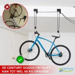 Century Goods Fietslift - Fietstakel - Fiets Ophangsysteem - Met Valbeveiliging | 60 Kg Draagkracht -Fietsaccessoires Winkel 1200x1198 4