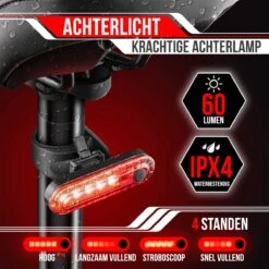 Strex LED Fietsverlichting Set - Voorlicht En Achterlicht - USB Oplaadbaar - Fietslamp - Fietslampjes - Zwart -Fietsaccessoires Winkel 1200x1200 304
