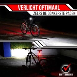 Strex LED Fietsverlichting Set - Voorlicht En Achterlicht - USB Oplaadbaar - Fietslamp - Fietslampjes - Zwart -Fietsaccessoires Winkel 1200x1200 306