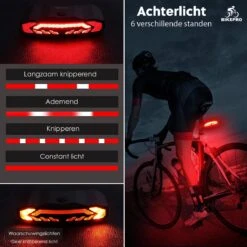 BikePro Fiets Achterlicht 2.0 Met Alarm En Richtingaanwijzer - IP54 Waterdicht - USB Oplaadbaar -Fietsaccessoires Winkel 1200x1200 323