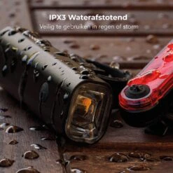 LifeGoods LED Fietsverlichting Set - Voorlicht En Achterlicht - USB Oplaadbaar - Zwart -Fietsaccessoires Winkel 1200x1200 376