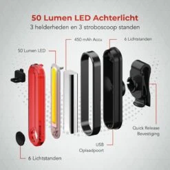 LifeGoods LED Fietsverlichting Set - Voorlicht En Achterlicht - USB Oplaadbaar - Zwart -Fietsaccessoires Winkel 1200x1200 377