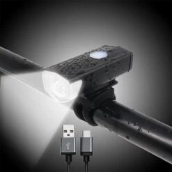 JN Waterdichte Oplaadbare Fietslamp - Voorlicht- 400 Lumen - Superfelle Fietsverlichting Met USB-kabel - Zwart - Koplamp - Voorlamp Fiets -Fietsaccessoires Winkel 1200x1200 402