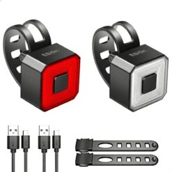 Esioh® Oplaadbare Fietslamp Led Set Wit En Rood – Oplaadbare Fietsverlichting USB – Fietslampjes Voorlicht En Achterlicht