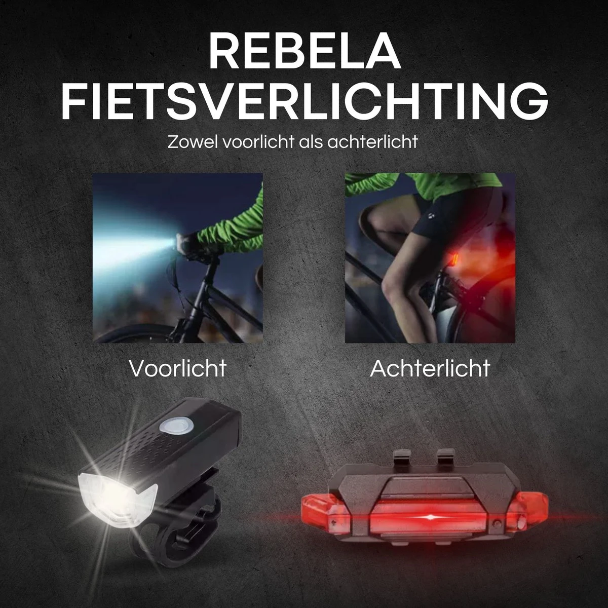 Rebela | Fietsverlichting Usb Oplaadbaar | Voorlicht En Achterlicht | Fietslamp LED | Fietsverlichting Set | Mountainbike 9 Rebela | Fietsverlichting Usb Oplaadbaar | Voorlicht En Achterlicht | Fietslamp LED | Fietsverlichting Set | Mountainbike - Afbeelding 7