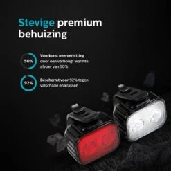 Inlustro Fietslamp Set - Voorlicht / Achterlicht - LED Fietslampjes Rood En Wit - Fietslicht Koplamp - Waterdicht - USB Oplaadbaar -Fietsaccessoires Winkel 1200x1200 511