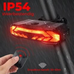 B-care Elektrische Fietsverlichting - Inclusief Afstandsbediening En Richtingaanwijzers - Fietsalarm - Anti Diefstal Alarm - Fiets Achterlicht - Fietsbel - Fiets Accessoires -Fietsaccessoires Winkel 1200x1200 519
