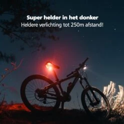 SWILIX ® - Fietsverlichting Set - Oplaadbare USB Led Fietslamp - Voor En Achter - Waterdicht - 4 Lichtstanden - Zwart -Fietsaccessoires Winkel 1200x1200 532