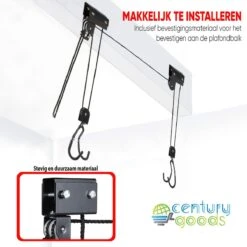 Century Goods Fietslift - Fietstakel - Fiets Ophangsysteem - Met Valbeveiliging | 60 Kg Draagkracht -Fietsaccessoires Winkel 1200x1200 593