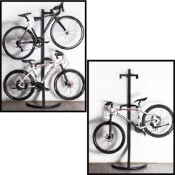 Merkloos Decopatent® Staand Fietsenrek Om 2 Fietsen Op Te Hangen - Ophangen Van 2 Fietsen Boven Elkaar - Fietsrek Ophangsysteem - 220 Cm -Fietsaccessoires Winkel 1200x1200 680