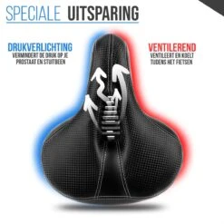 Strex Fietszadel - Unisex - Extra Comfortabel - Ventilerend - Incl. Zadelhoes -Fietsaccessoires Winkel 1200x1200 770
