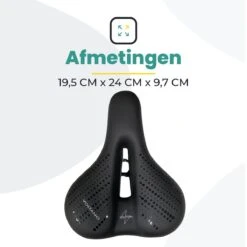 Voltano Dames Fietszadel - Zwart - Uitsparing - Waterdicht - Elastomeer Vering - Gratis Zadelstrop -Fietsaccessoires Winkel 1200x1200 784