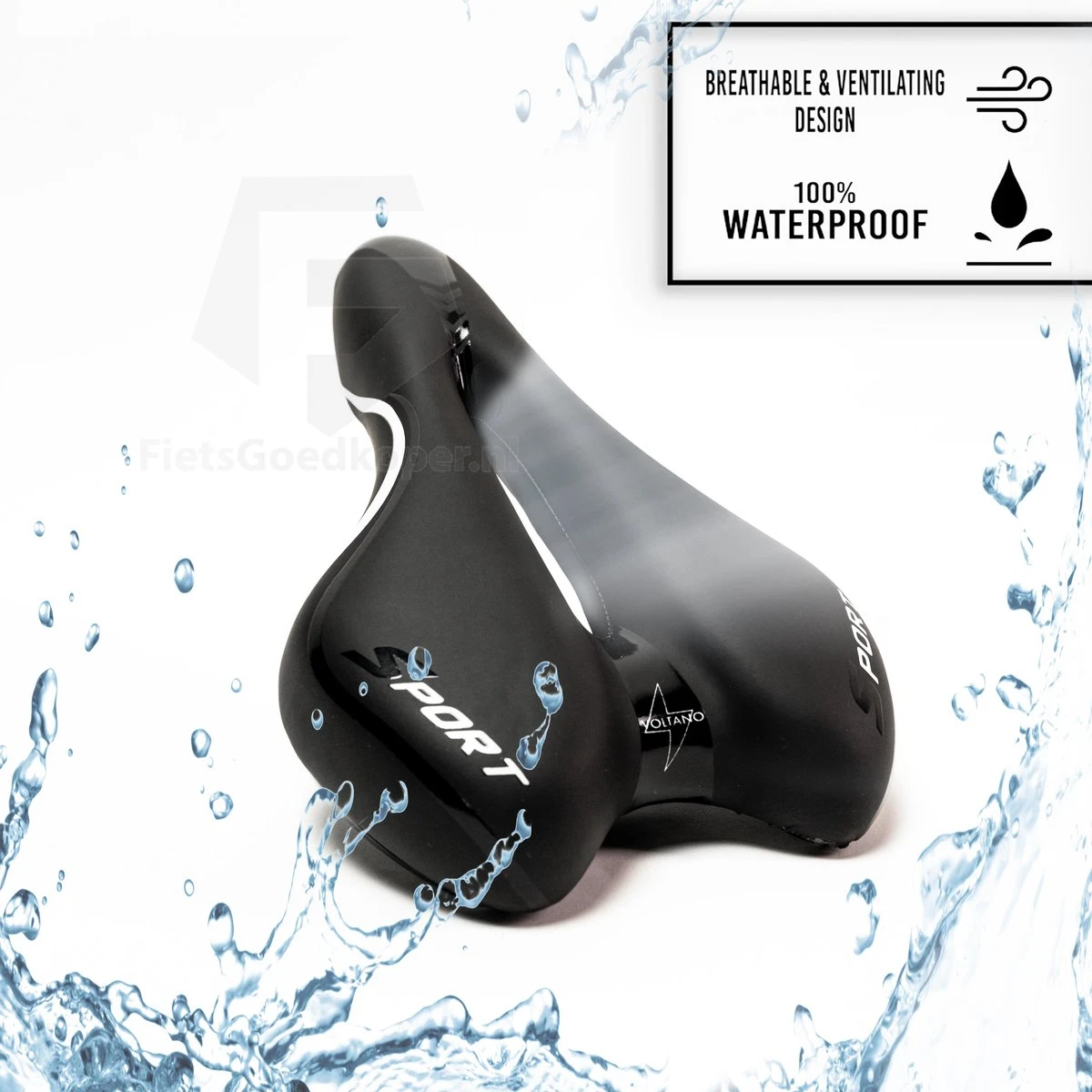 Voltano Sport Fietszadel Iclusief Zadelstrop – Gel Trekking Zadel – Met Uitsparing – Unisex - Zwart 4 Voltano Sport Fietszadel Iclusief Zadelstrop – Gel Trekking Zadel – Met Uitsparing – Unisex - Zwart - Afbeelding 2