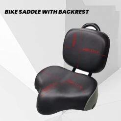 Merkloos Rugleuning Zadel - Fietszadel Met Rugleuning - Oversized - Comfortabel Zacht Zadel - Met PU Kussen -Fietsaccessoires Winkel 1200x1200 859