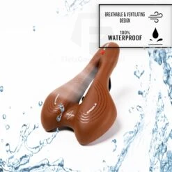 Voltano Sport Trekking Fietszadel - Comfortabel Gel Zadel - Met Uitsparing - Inclusief Zadelstrop - 100% Waterdicht - Unisex - Bruin -Fietsaccessoires Winkel 1200x1200 870