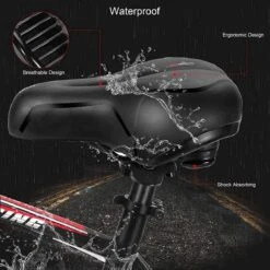 Fiets Zadels - Met Achterlichten- Langzame Rebound Traagschuim - Hol Ergonomisch Breed Tourzadel - MTB Zadel -mountainbikezadel - Fietszadel Dames - Fietszadel Heren - Unisex -Fietsaccessoires Winkel 1200x1200 873