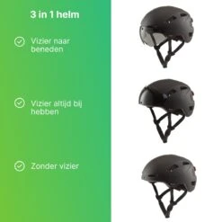 GOOFF® PILOT 3 In 1 Snorscooterhelm Met Afneembaar Vizier - Matzwart - Lichtgewicht Snorfiets Helm - NTA Gecertificeerd Speed Pedelec Helm - Geschikt Voor Blauw Kenteken Snorscooter En Snorfiets - Maat M - Voor Vrouwen En Mannen -Fietsaccessoires Winkel 1200x1200 9