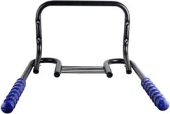 Merkloos Decopatent® Fiets Ophangsysteem Voor 2 Fietsen - Fietsenrek - Legplank Voor Helm - Fietshaak - Muurbeugel Fiets - Wandmontage -Fietsaccessoires Winkel 1200x805 2