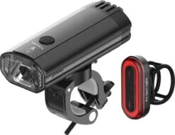 Fietsaccessoires Winkel 24 1200 Lumen & 100 Lumen Pro Sport Lights Fietsverlichtingsset - LED Fietslampen USB Oplaadbaar