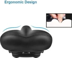 FIEZIO Fietszadel Ergonomisch Dual Shock Memory Foam Zwart Unisex Dames Heren - Extra Comfortabel - Fiets Zadel -Fietsaccessoires Winkel 1200x968