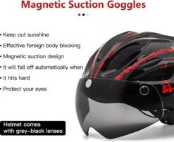 Zacro Fietshelm - Met Bril En Waarschuwingslampje - Nacht Veiligheidshelmen Fietshelm - Verstelbaar - Voor Volwassenen, MTB, Stadsfietsen - Rood En Zwart 14 Zacro Fietshelm - Met Bril En Waarschuwingslampje - Nacht Veiligheidshelmen Fietshelm - Verstelbaar - Voor Volwassenen, MTB, Stadsfietsen - Rood En Zwart -Fietsaccessoires Winkel 1200x982