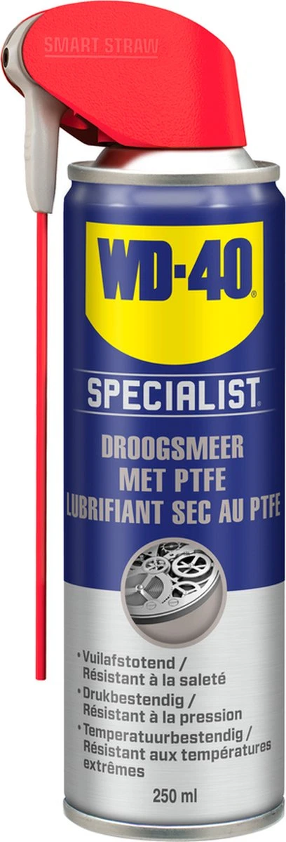 WD-40 Specialist® Droogsmeerspray Met PTFE - 250ml - Teflon Spray - Smeermiddel - Beschermt Effectief Tegen Dagelijkse Slijtage 7 WD-40 Specialist® Droogsmeerspray Met PTFE - 250ml - Teflon Spray - Smeermiddel - Beschermt Effectief Tegen Dagelijkse Slijtage - Afbeelding 5