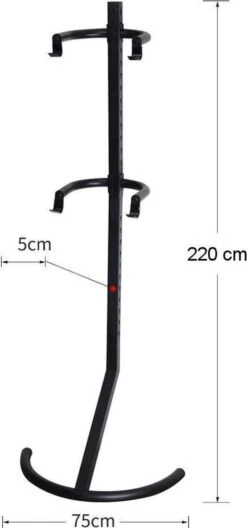 Merkloos Decopatent® Staand Fietsenrek Om 2 Fietsen Op Te Hangen - Ophangen Van 2 Fietsen Boven Elkaar - Fietsrek Ophangsysteem - 220 Cm -Fietsaccessoires Winkel 561x1200