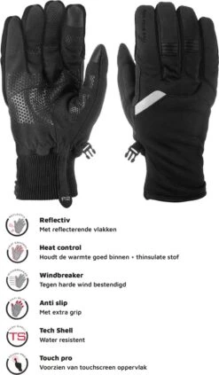 Luxe Winter Handschoen - Warm Door Dikke Stof En Thinsulate - Waterproof - Windvrij - Touchscreen Fietshandschoen - Reflecterend - Unisex R2 -R2 - Storm Winter Fietshandschoenen - Zwart - Maat XXL / 10 -Fietsaccessoires Winkel 700x1200 3