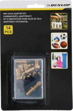 Dunlop Set Verloopnippels Fietspomp - 14 Stuks - Adapter Fietsventiel - Ballenpomp - Universeel -Fietsaccessoires Winkel 788x1200 5