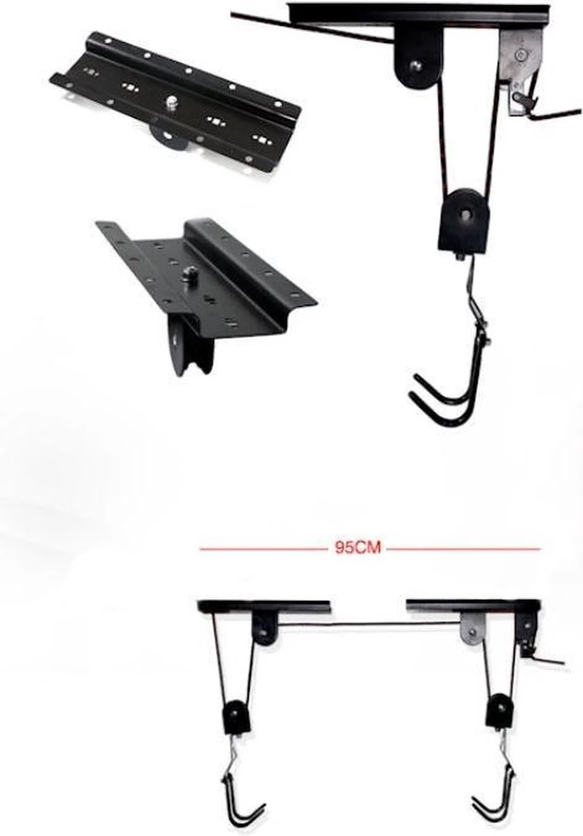 Merkloos Decopatent® Fietslift Ophangsysteem - Ophangen Fiets Aan Plafond - Fietstakel - Fietshaak - Dubbele Fietsophangsysteem Met Katrol 6 Merkloos Decopatent® Fietslift Ophangsysteem - Ophangen Fiets Aan Plafond - Fietstakel - Fietshaak - Dubbele Fietsophangsysteem Met Katrol - Afbeelding 4