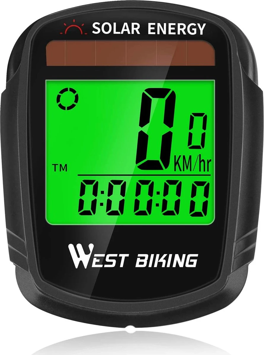 Draadloze Verlichte Fietscomputer - USB Oplaadbaar- Op Zonne- Energie - Kilometerteller - Klok - Calorie Teller - Snelheidsmeter - Auto Wake - IPX7 Waterdicht - 5 Talen - Met Verlichte LCD Display - Multifunctioneel - Inclusief Sensor - Zwart 6 Draadloze Verlichte Fietscomputer - USB Oplaadbaar- Op Zonne- Energie - Kilometerteller - Klok - Calorie Teller - Snelheidsmeter - Auto Wake - IPX7 Waterdicht - 5 Talen - Met Verlichte LCD Display - Multifunctioneel - Inclusief Sensor - Zwart - Afbeelding 4
