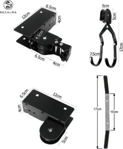 Recalma Fietslift - 60 Kg Draagkracht - Fietstakel - Universeel Ophangsysteem - Elektrische Fiets - Zwart -Fietsaccessoires Winkel 988x1200